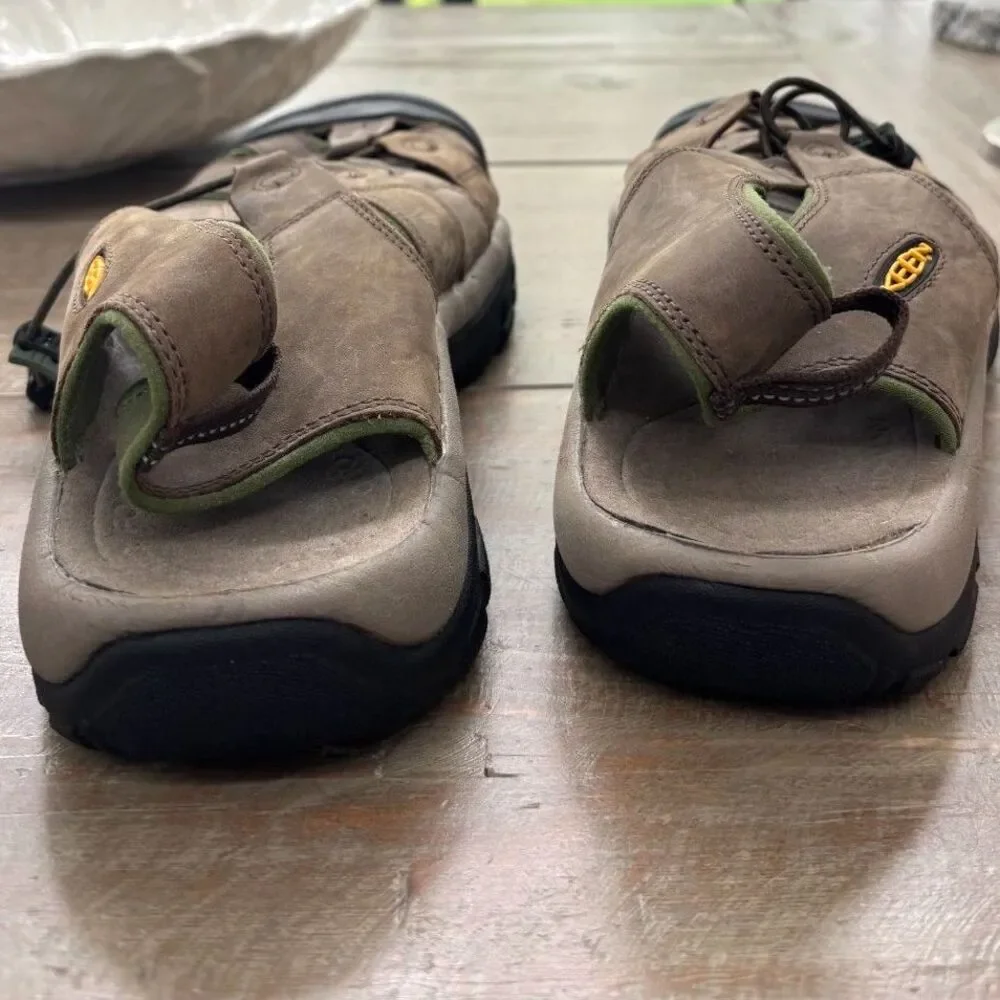 KEEN Newport Waterproof Leather Hiking Sandals Bison Brown Size 15